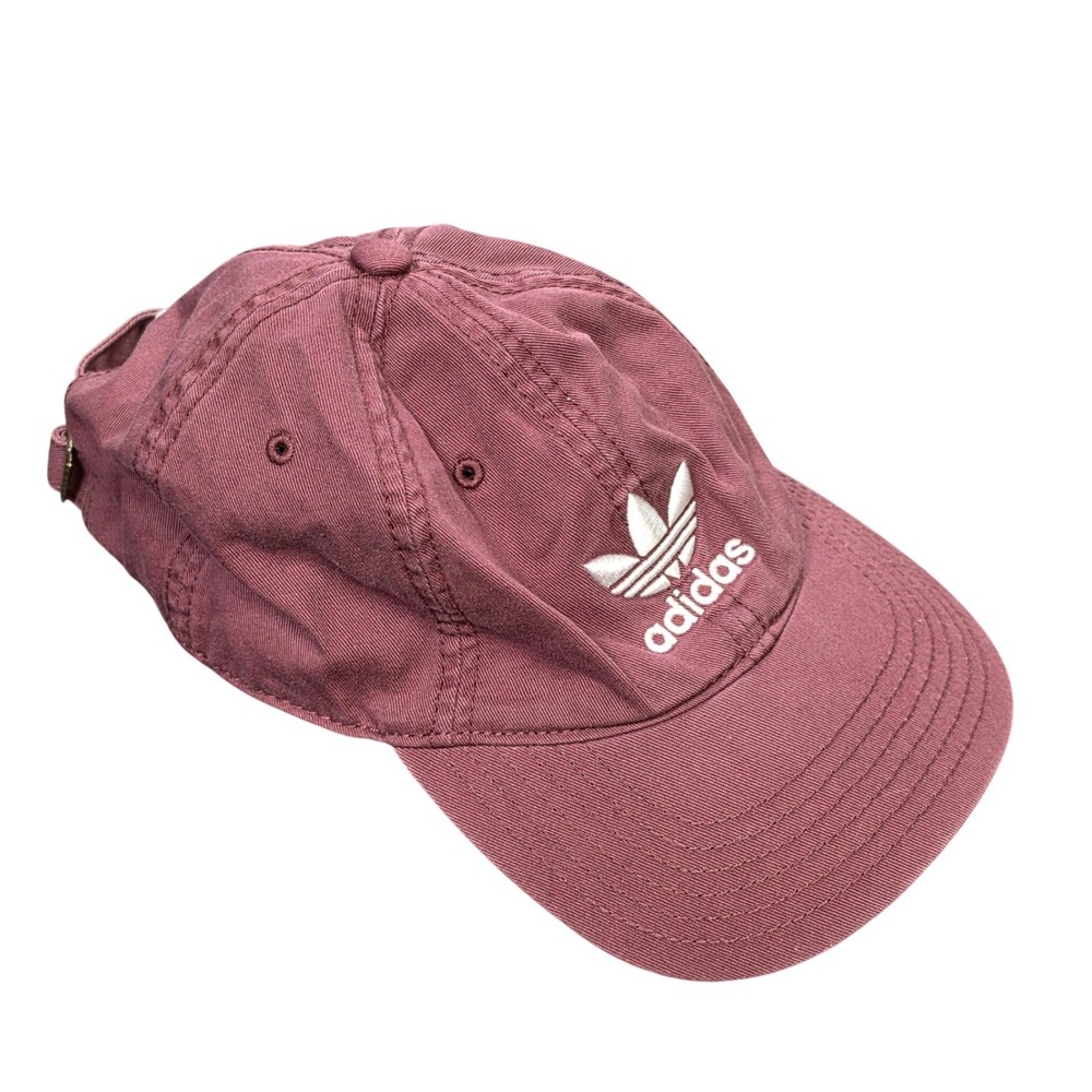 Adidas Originals Trefoil Relaxed Strapback Hat Women's OS Maroon Burgundy Cap